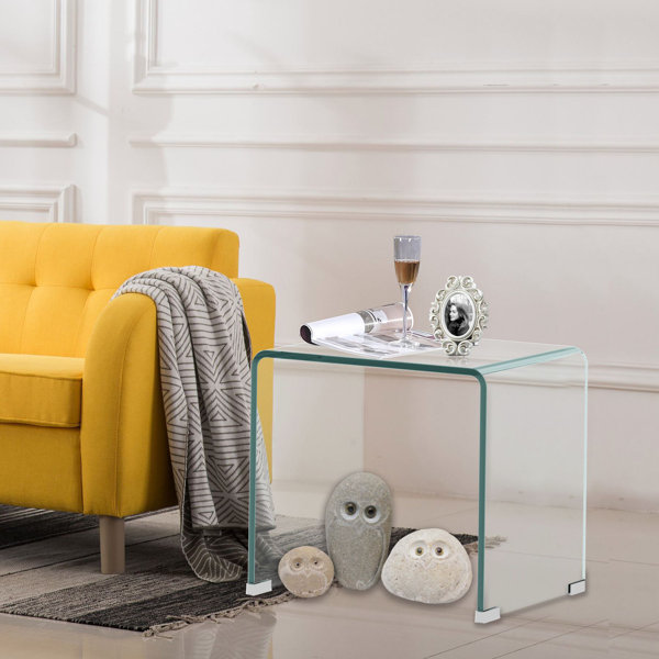 Brayden Studio® Allson 17.72'' Tall Glass End Table Wayfair